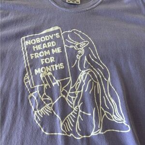 Comfort Colors Taylor Swift Reading Tshirt with White Design